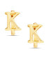 Фото #10 товара Gold-Tone Letter "A" Initial Huggie Hoop Earring