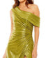 ფოტო #3 პროდუქტის Women's Ieena One Shoulder Ruched Waist Slit Metallic Gown