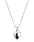 Фото #1 товара Crystal Two Cat in Heart Pendant 16+2" Extender Chain In Silver Plated