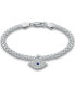 ფოტო #1 პროდუქტის Cubic Zirconia Evil Eye Charm Bismark Chain Bracelet, Created for Macy's