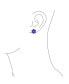 ფოტო #3 პროდუქტის Purple Quartz Garden Flower CZ Clip-On Earrings - Non-Pierced Ears 14K Gold-Plated Sterling Silver Clip, Accented with Green CZ - Button-Style Beauty