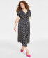 Women's Cherry Print Short-Sleeve Midi Dress, Created for Macy's