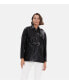 ფოტო #1 პროდუქტის Women's Leather Coat, Black