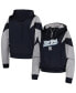 Women's Navy New York Yankees Colorblock Fleece Quarter-Zip Hoodie