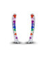 Multi Color Cubic Zirconia Graduated Ear Climbers in Sterling Silver (Also in 14k Gold Over Silver)