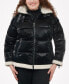 Women's Plus Size Faux-Shearling Shine Puffer Coat, Created for Macy's