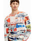 ფოტო #3 პროდუქტის Men's Sweatshirt with Japanese magazine print