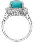ფოტო #4 პროდუქტის EFFY® Turquoise & Diamond (7/8 ct. t.w.) Halo Ring in 14k White Gold