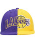Фото #3 товара Men's Purple, Gold Los Angeles Lakers Half and Half Snapback Hat