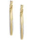 ფოტო #4 პროდუქტის Greek Key Two-Tone Small Hoop Earrings in 10k Gold, 1"