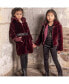 ფოტო #3 პროდუქტის Little Girls Gary FW23 Burgundy Faux Fur Coat