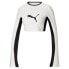 Фото #1 товара Puma Lqs X Cropped Crew Neck Long Sleeve T-Shirt Womens White Casual Tops 536378