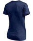 ფოტო #2 პროდუქტის Women's Navy Cleveland Indians Plus Size Mascot in Bounds V-Neck T-shirt