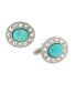 ფოტო #1 პროდუქტის Jewelry Silver-Tone Oval Cufflinks