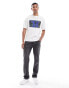 HUGO Blue nedary t-shirt in white with mascot chest print