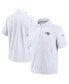 ფოტო #3 პროდუქტის Men's White New England Patriots Sideline Coach Short Sleeve Hoodie Quarter-Zip Jacket