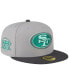 ფოტო #1 პროდუქტის Men's Gray, Graphite San Francisco 49ers Aqua Pop 59FIFTY Fitted Hat