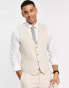 Фото #4 товара ASOS DESIGN super skinny wool mix suit waistcoat in stone twill