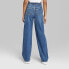 Фото #2 товара Women's High-Rise Wide Leg Baggy Jeans - Wild Fable Blue 2
