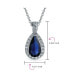 Фото #5 товара Bling Jewelry classic Bridal Jewelry Pear Shape Solitaire Teardrop Halo AAA 15CT CZ Simulated Emerald Green Pendant Necklace For Women Prom Bridesmaid Wedding Rhodium Plated
