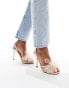 Simmi London Wide Fit Brixley heeled sandal with flower corsage in blush