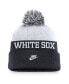 Men's Navy Chicago White Sox Rewind Peak Cuffed Knit Hat with Pom