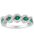 ფოტო #1 პროდუქტის Emerald (5/8 ct. t.w.) & Diamond (1/4 ct. t.w.) Infinity Ring in 14k White Gold (Also in Ruby & Sapphire)