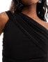 Фото #2 товара Fashionkilla ruched one shoulder body in black