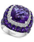 EFFY® Amethyst (12 ct. t.w.) & White Topaz (5/8 ct. t.w.) Statement Ring in Sterling Silver