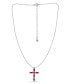 Lab Grown Ruby and Cubic Zirconia Cross Pendant