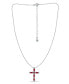 ფოტო #2 პროდუქტის Lab Grown Ruby and Cubic Zirconia Cross Pendant