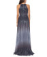 Фото #2 товара Women's Ombre Metallic Halter Gown