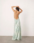 ASOS EDITION allover sequin deep cowl neck maxi dress in mint stripe print