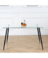 Glass Dining Table with Metal Legs