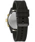 ფოტო #3 პროდუქტის Men's Chronograph Classic Black Silicone Strap Watch 43mm