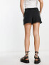 Noisy May high waisted paperbag shorts in black