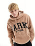 ASOS DARK FUTURE oversized hoodie with front embroidery in beige borg WARM TUAPE, S - фото #11