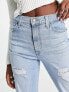 Levi's high waisted distressed mom jean in light wash blue