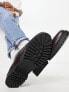 Walk London Sean chunky lace up shoes in burgundy leather