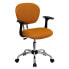 Фото #4 товара Mid-Back Orange Mesh Swivel Task Chair With Chrome Base And Arms