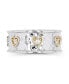 ფოტო #1 პროდუქტის Cubic Zirconia Two Tone Hammered Hearts Ring