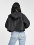 ASOS DESIGN Tall cropped rain jacket with hood in black