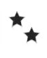 USA American Patriotic Rock Star Sparkling Cubic Zirconia Micro Pave Black CZ Celestial Star Stud Earrings For Women Black Sterling Silver