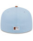 ფოტო #3 პროდუქტის Men's Light Blue/Brown Atlanta Braves Spring Color Basic Two-Tone 59Fifty Fitted Hat