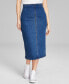 ფოტო #4 პროდუქტის Women's High-Waist Denim Midi Skirt, Created for Macy's