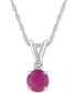 ფოტო #1 პროდუქტის Sapphire (5/8 ct. t.w.) & Diamond Accent 18" Pendant Necklace in 14k White Gold (Also in Ruby)