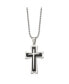 ფოტო #1 პროდუქტის Black Acrylic Cross Pendant Ball Chain Necklace