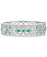 Фото #1 товара Emerald(2-1/2 c.t. t.w.) & Diamond(1/3 c.t. t.w.) Bangle Bracelet in Sterling Silver