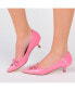 ფოტო #22 პროდუქტის Women's Lutana Pointed Toe Kitten Heel Pumps