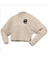 ფოტო #3 პროდუქტის Women's Cream Chicago Cubs Long Sleeve Cropped Jersey T-Shirt